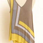 cupio  Asymmetrical Sleeveless Knit Top Colorblock Tunic Style Size S Photo 0