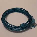 Women’s Stretchy Spiral Bracelet Beaded Blue Photo 1