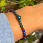 ✨ Handmade Chrysocolla + Lapis Lazuli + Carnelian Colorful Beaded Bracelet Blue Photo 4