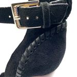 Jack Rogers Cameron Suede T-Strap Bootie Block Heel Open Toe Cut Out Black 10 Photo 4