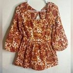 Anthropologie love the label Floral Tie-Back Blouse
size Small Photo 1