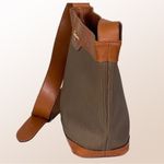 Salvatore Ferragamo  taupe and brown 1990’s Vintage crossbody w thick strap EUC Photo 7