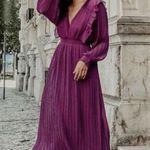 ZARA  Purple Pleated Ruffle Midi Dress Bloggers Favorite 4387/043 Photo 10