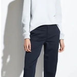 Vince NEW  Washed Japanese Stretch Cotton Tapered Ankle Pants Coastal Navy Blue Photo 0