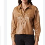 T Tahari NWT  Faux Leather Bomber Jacket Small, ICED LATTE Photo 2