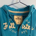 Hollister vintage  blue zip up hoodie “orange county” size M dual zipper Photo 2