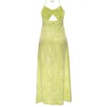 AFRM Radish Dress in Lime Green Snake Jacquard Midi Halter Front Cutout Slip NWT Photo 12