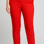 Dalia Textured Red Slim Fit Dress Pants Size 4 Photo 0