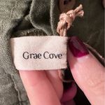 NWT Grae Cove Thalia Button Fly Wide Leg Palazzo Pants Green 100% Linen Size XL Photo 4