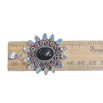 Sterling Silver 925  Heavy Gemstone Statement Heavy Thick Pendant Photo 5