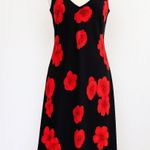Vtg Jones NY‎ Womens Dress Size 10 Black Midi Floral 90s Coquette Goth Romantic Photo 0