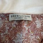 Paper Crane Paper and Crane XS Pink Paisley Faux Wrap VNeck Smocked Puff Sleeve Blouse. Photo 4