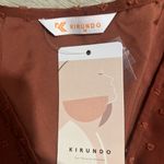 KIRUNDO M Rust Orange Fall V Neck Flowy Swiss Dot Loose Casual Short Dress Size M Photo 1