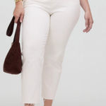 Madewell  Jeans Womens The '90s Straight Crop Raw Hem Title White‎ 32 NEW Photo 0