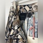 Alex Marie  Snake Print Satin Pleated Button Down Midi Skirt Photo 4