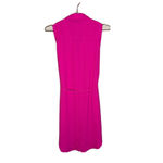 Apt. 9  Shirt Dress Button Up Size 4 Tie Notched CollardLapel Sleeveless HotPink Photo 2