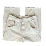 We The Free Free People FP Women’s Mid-Rise Barrel Jeans Raw Hem Milk Size 31 Photo 2