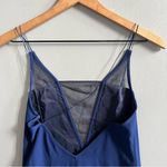 AQ/AQ  Montana Mini Dress in Patriot Blue Spaghetti Strap Plunge Mesh NWT Size 0 Photo 5