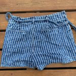 American Eagle Outfitters Vertical Striped Paper Bag Denim Shorts Photo 5