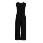 Eileen Fisher  Crop Wide Leg Jumpsuit Black Stretch Crepe Photo 1