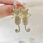 New Luxury Zircon Water Drop Earrings for Women Korean Fashion Rhineston Gold Photo 6
