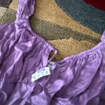Madewell NWT  Satin Purple Sleeveless Babydoll Midi Dress Women’s Size 12 Photo 3