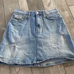 Calvin Klein Size 27 Distressed Y2K 90s Denim Skirt. Photo 5
