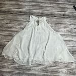 Free People  Women's Crop Sheer Floral High Neck Tank Top XS Extra Small Cream Photo 2