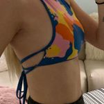 Zara Multicolored Floral Halter Crop Top Photo 1