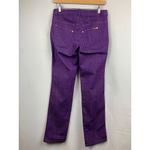 Iman Purple Denim Straight Leg Pants W/ Gold Accents & Stretch Photo 4