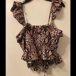 Emory park Snakeskin Crop Tank Photo 1