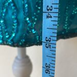 VINTAGE TEAL SEQUIN SPARKLY SHIFT DRESS. Size 6 Blue Photo 6