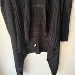 Athleta Black Knit Open Front Waterfall Cardigan Sweater XL Wilton Wrap Chunky Photo 2