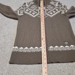 Norge Nordic Wool Blend Sweater Women's M Zip Cardigan Fair Isle Brown White Size M Photo 8