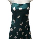 Princess Polly Ultra Mini Dress Floral Print Size 2 Green White Fall Collars Photo 1