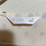 LC Lauren Conrad  Modern Wrap Tea Length Midi Dress Natural Dina Dot Navy Small Photo 5