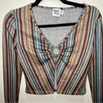 Princess Polly  y2k Multicolor Striped V-Neck Top size 8 long sleeve Photo 8