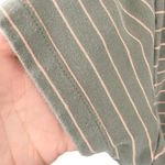 Faded Glory  Striped Cotton Tee Shirt Casual Relaxed Fit Sage Green Peach Size XL Photo 4