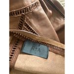 RTA Asymmetrical Leather Halter Midi Dress BROWN Womens Size Small Photo 10