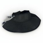 Steve Madden  Womens Black Wide Brim Sun Visor Hat Tie Dye Bow Adjustable‎ Chic Photo 3