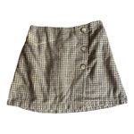 American Eagle Women's Houndstooth Plaid Mini Skirt w Buttons Size S Photo 0