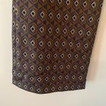 ZARA  Brown Navy Patterned Stretchy Straight Leg Dress Pants Boho Women's Small Photo 4