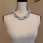 EXPRESS Signed  Chunky White Chain Costume Necklace Adjustable Length Photo 1