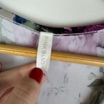 Pink Blush Floral Maxi Dress Medium Maternity Belted Flowy Stretch Soft Knit White Photo 4