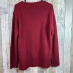 Emory park Size Medium Long Sleeve V-Neck Ribbed Maroon Hi-Lo Sweater Photo 2