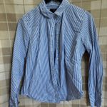 J.Crew  Women’s Slim Navy and White Striped Button Down Shirt Size 10 Photo 0