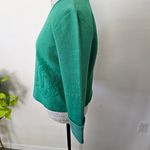 Anthropologie  Moth Kelly Green Pullover Sweater Flower Cropped Knit Sweater Photo 6