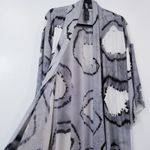 Norma Kamali Printed Oversize Midi Cardigan Open Front with Pockets Photo 3