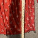 Old Navy  Shirt Womens Small Red Tribal Print Long Sleeve Top Square Neck Stretch Photo 7