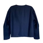J.Crew NWT Relaxed Lady Jacket Double Serge Navy Blue x Gold Collarless Wool 4 Photo 3